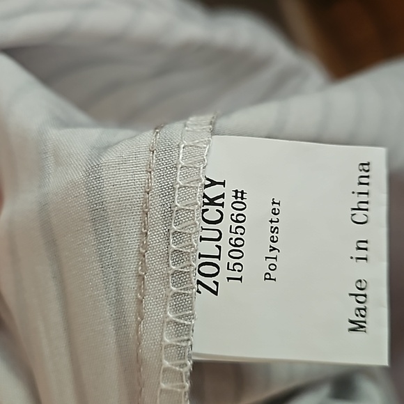 Cream and Brown Stripped Short Sleeve Midi Dress with pockets Size XL ZoLucky NT - Picture 5 of 6